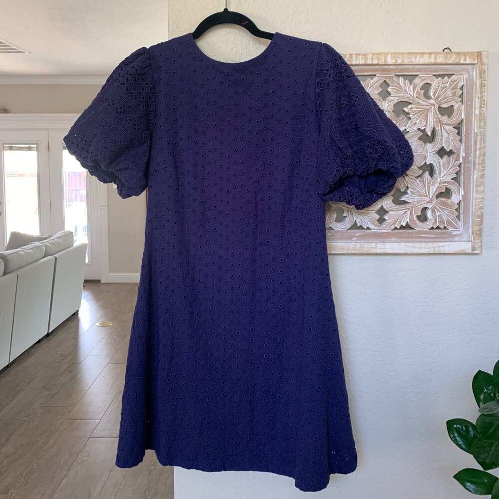 NWT - Free People Navy Eyelet mini dress in Large